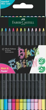 Faber-Castell Black Edition neon/pastel Kleurpotloden a 12 stuks