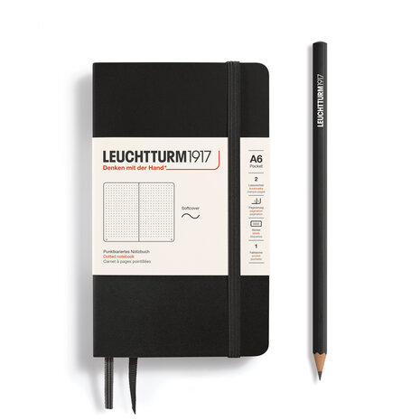 Leuchtturm A6 Pocket Softcover Notitieboek Black 